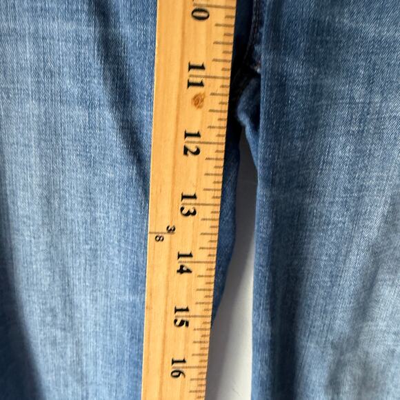 Chico’s So Slimming Girlfriend Skinny Jeans Button Hem Blue Denim Size‎ 8 - Picture 8 of 9